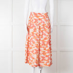 Three Graces Orange Cream Tiered Midi Skirt