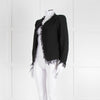 Iro Black Cotton Knitted Fringe Jacket