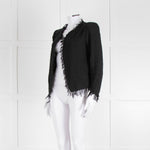 Iro Black Cotton Knitted Fringe Jacket