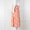 Three Graces Orange Cream Tiered Midi Skirt