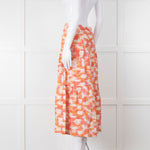 Three Graces Orange Cream Tiered Midi Skirt