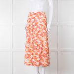 Three Graces Orange Cream Tiered Midi Skirt