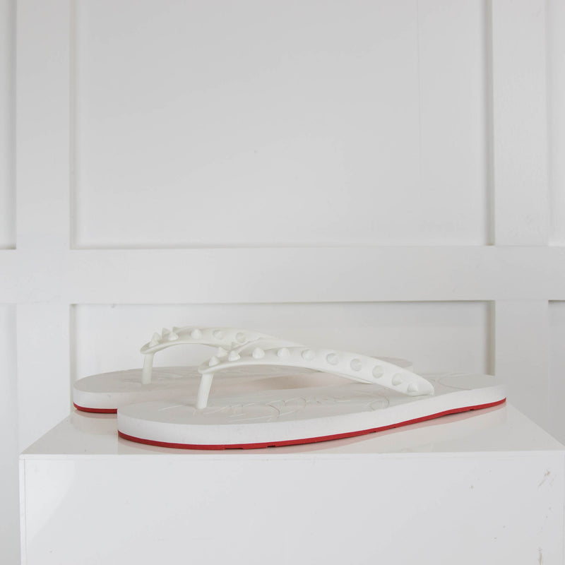 Christian Louboutin White Donna Flip Flops