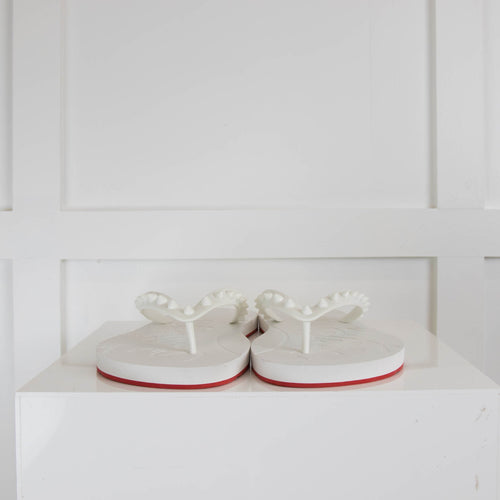 Christian Louboutin White Donna Flip Flops