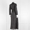 Diane Von Furstenberg Black White Star Print Cotton Blend Wrap Maxi Dress