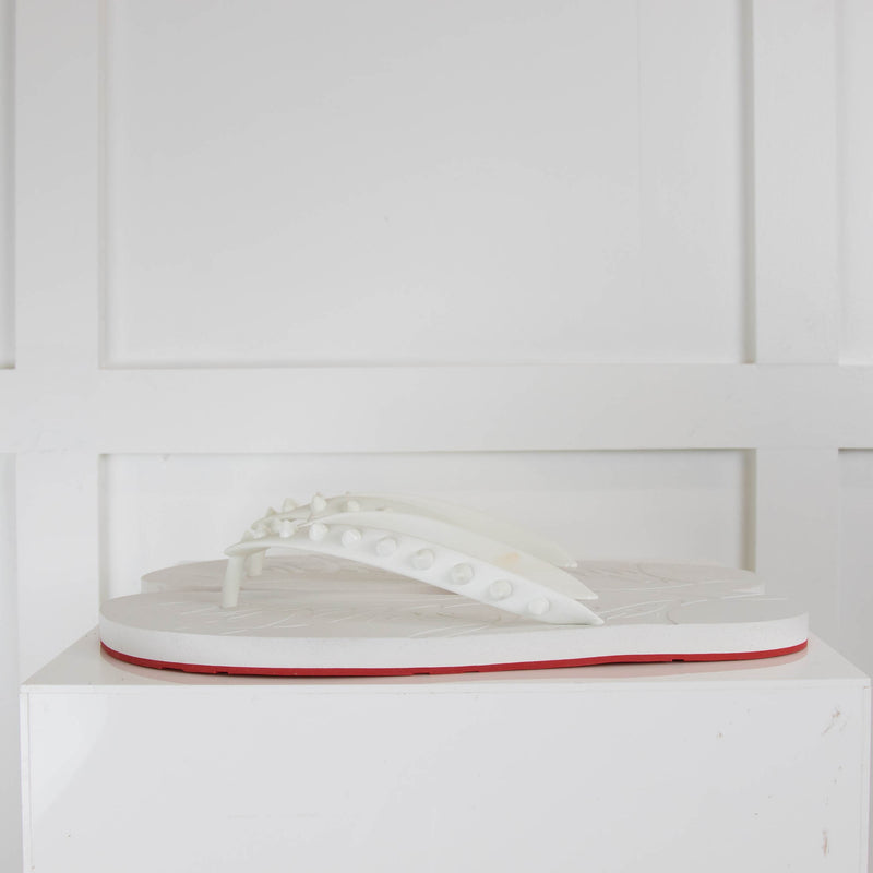 Christian Louboutin White Donna Flip Flops