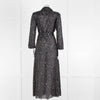 Diane Von Furstenberg Black White Star Print Cotton Blend Wrap Maxi Dress