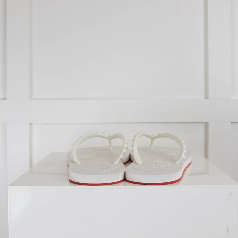 Christian Louboutin White Donna Flip Flops
