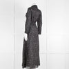 Diane Von Furstenberg Black White Star Print Cotton Blend Wrap Maxi Dress