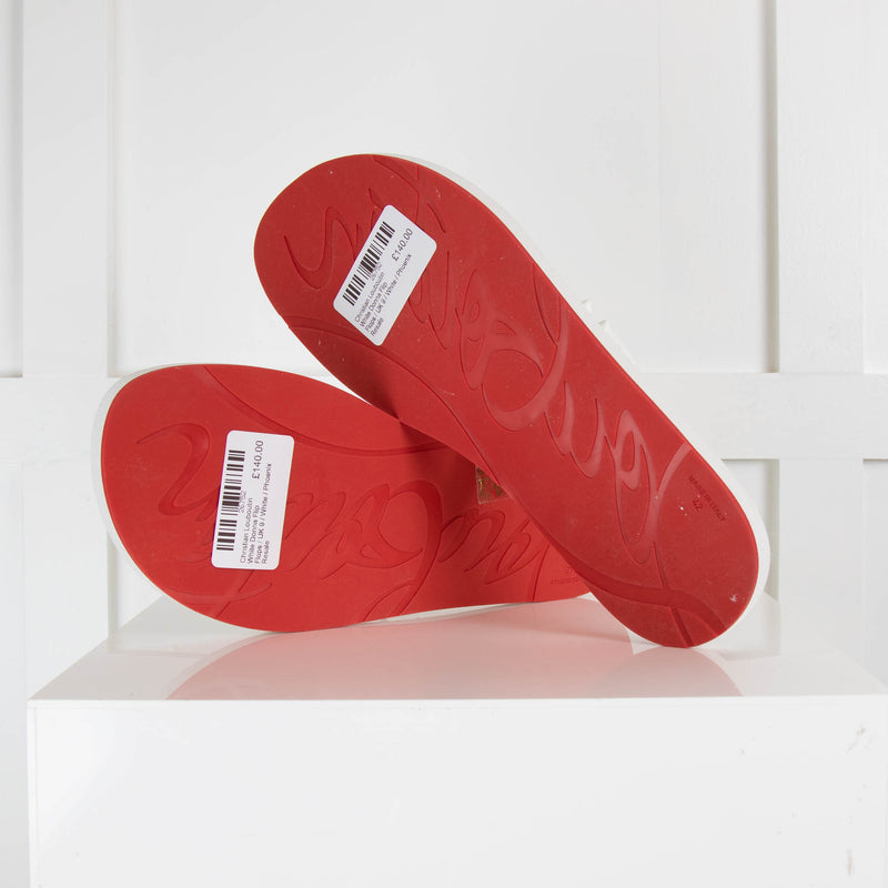 Christian Louboutin White Donna Flip Flops