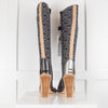 Dolce & Gabbana Logo Denim Open Toe Boots