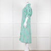 Ganni Green and White Stripes Trapeze Style Dress