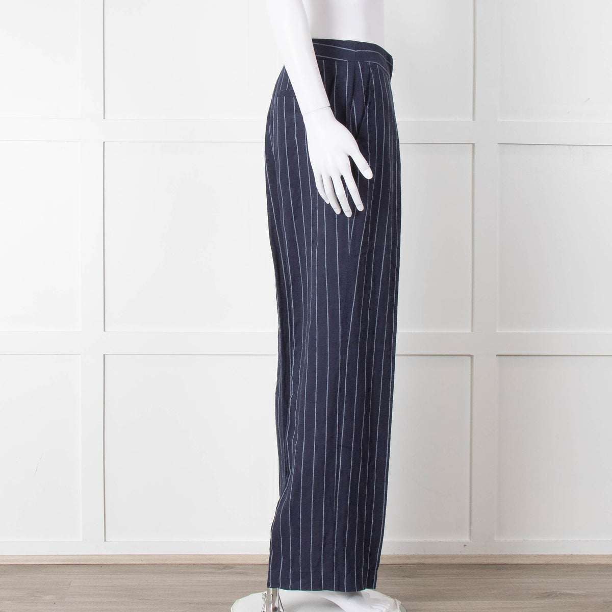 Baukjen Navy Pinstripe Linen Trousers
