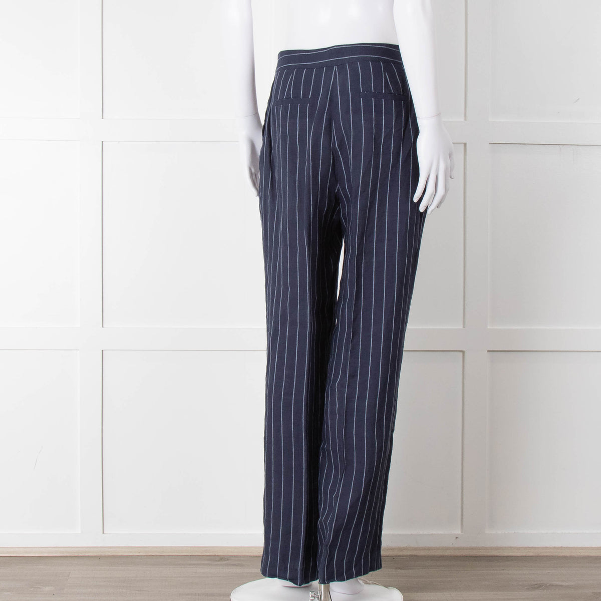 Baukjen Navy Pinstripe Linen Trousers