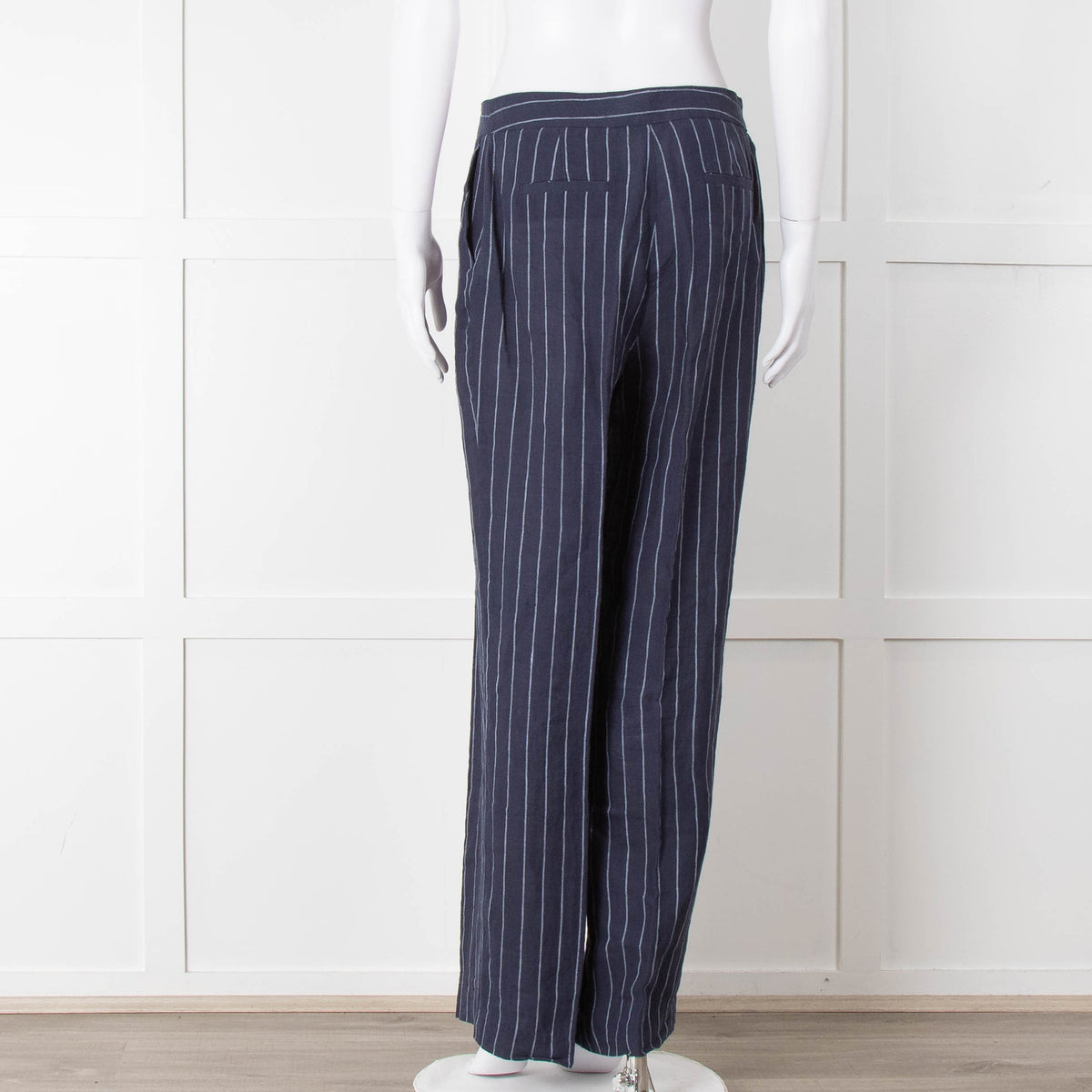 Baukjen Navy Pinstripe Linen Trousers
