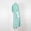 Ganni Green and White Stripes Trapeze Style Dress