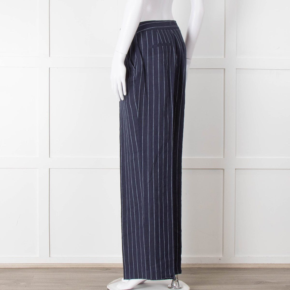 Baukjen Navy Pinstripe Linen Trousers