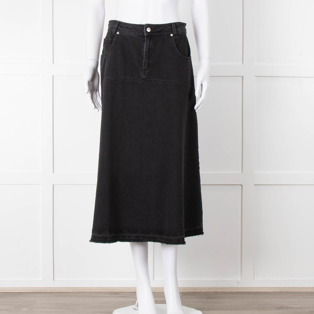 BA & SH Black Denim A Line Skirt