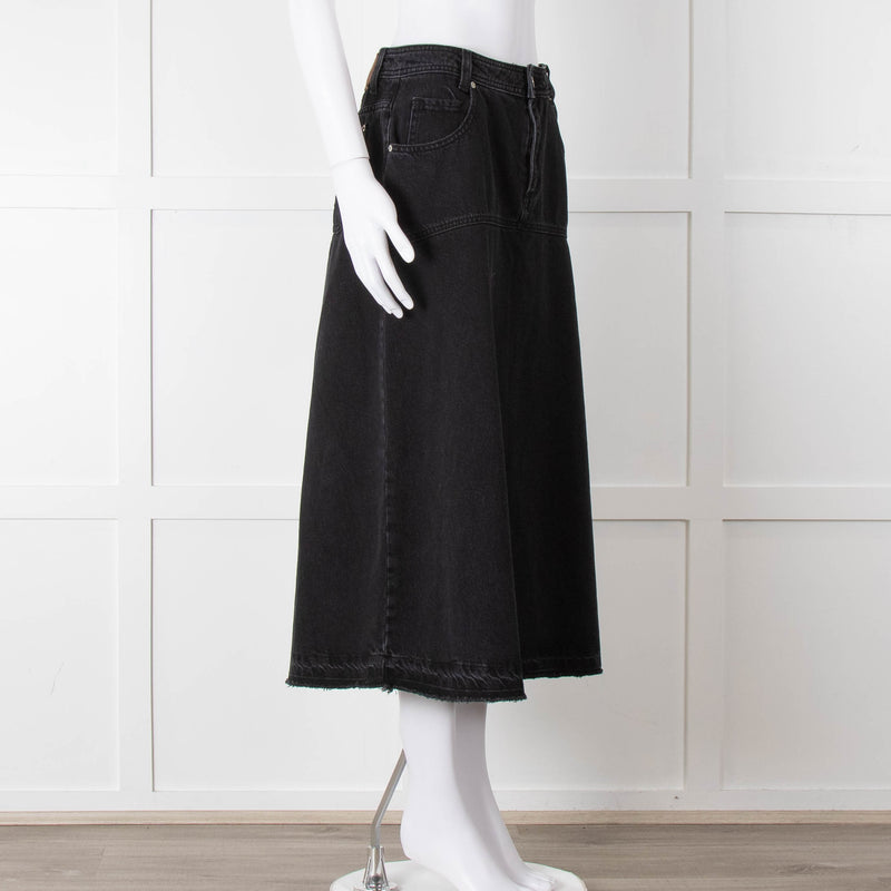 BA & SH Black Denim A Line Skirt
