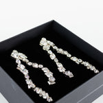 David Koma Silver Irregular Crystal Chandelier Clip-on  Earrings