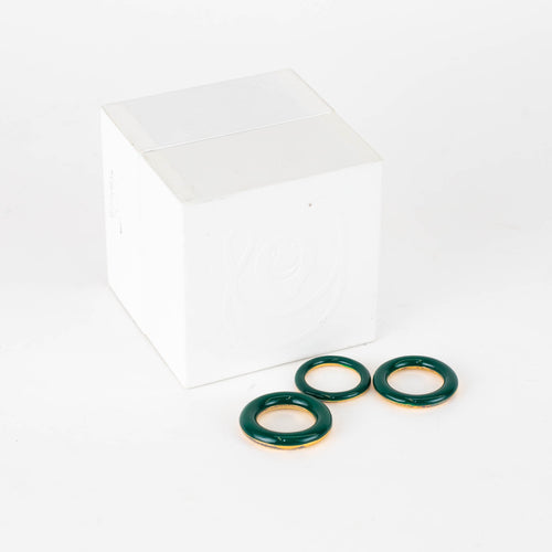 Charlotte Chesnais Trio Green Enamel Rings