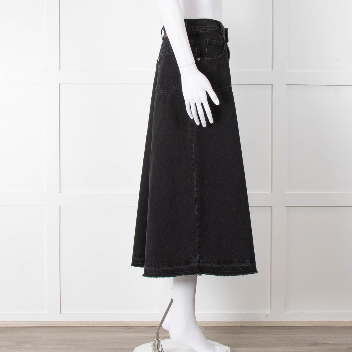 BA & SH Black Denim A Line Skirt