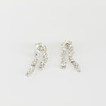 David Koma Silver Irregular Crystal Chandelier Clip-on  Earrings