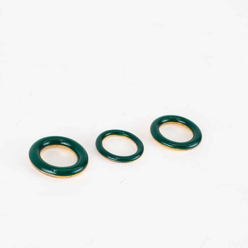 Charlotte Chesnais Trio Green Enamel Rings