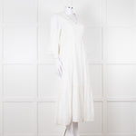 Aspiga White Cotton Midi Dress