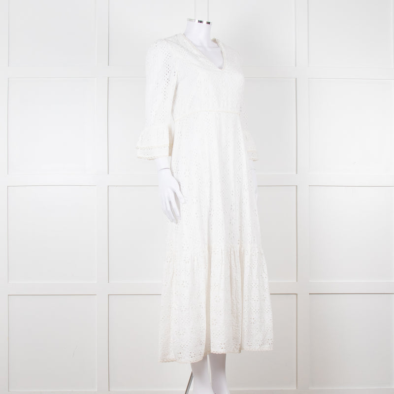 Aspiga White Cotton Midi Dress
