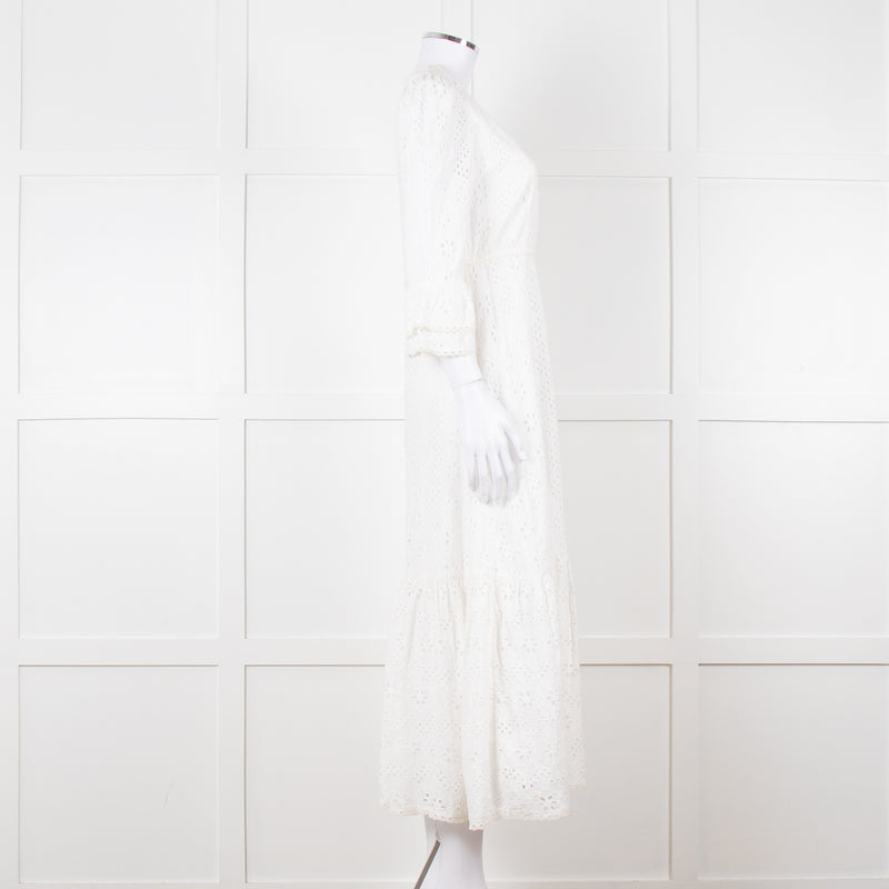 Aspiga White Cotton Midi Dress