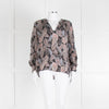 Dea Kudibal Stacey Silk Black Grey Pink Paisley Print  Blouse