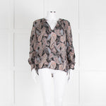 Dea Kudibal Stacey Silk Black Grey Pink Paisley Print  Blouse