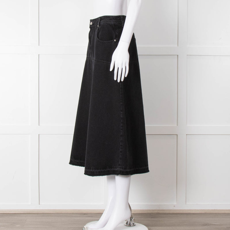 BA & SH Black Denim A Line Skirt