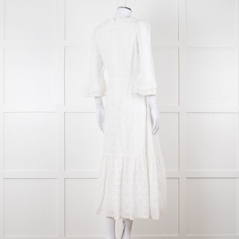 Aspiga White Cotton Midi Dress
