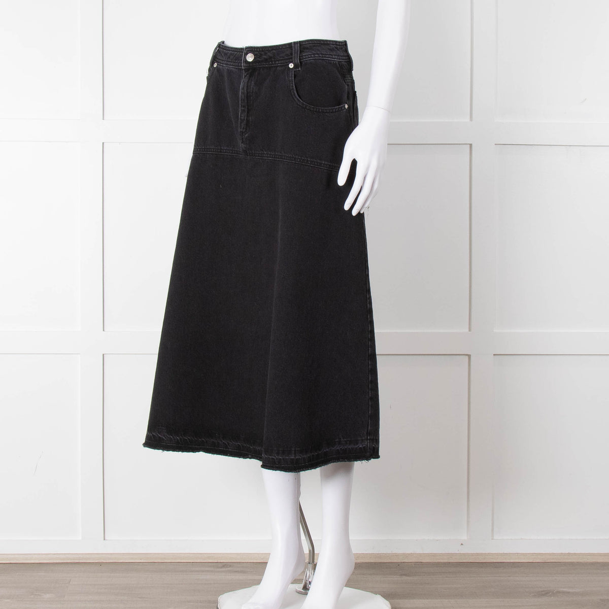 BA & SH Black Denim A Line Skirt