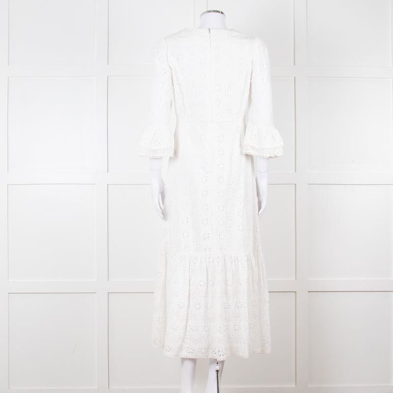 Aspiga White Cotton Midi Dress