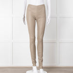 Joseph Beige Leather Stretchy Leggings
