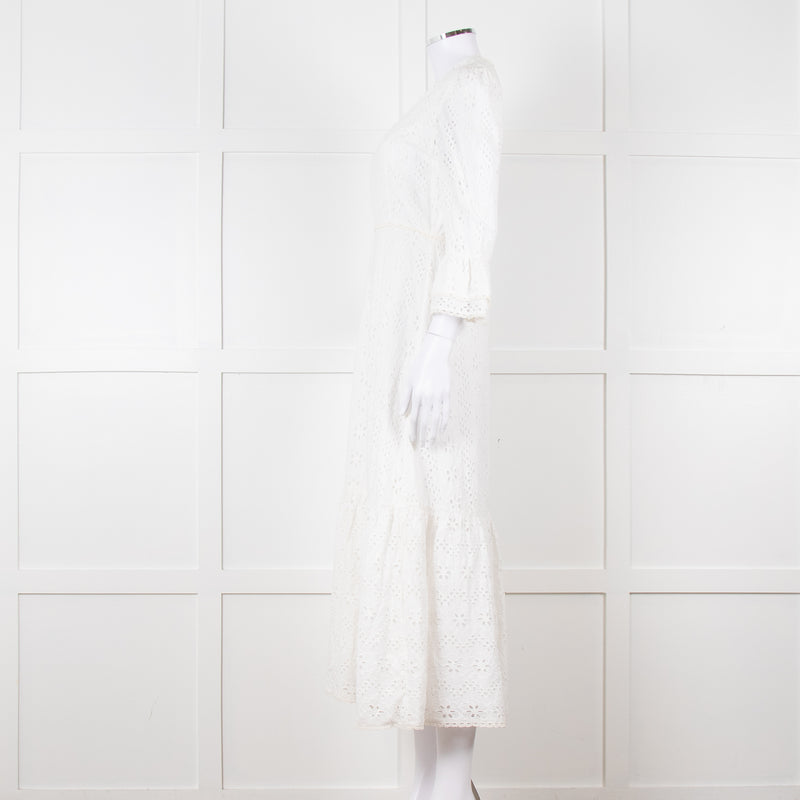 Aspiga White Cotton Midi Dress