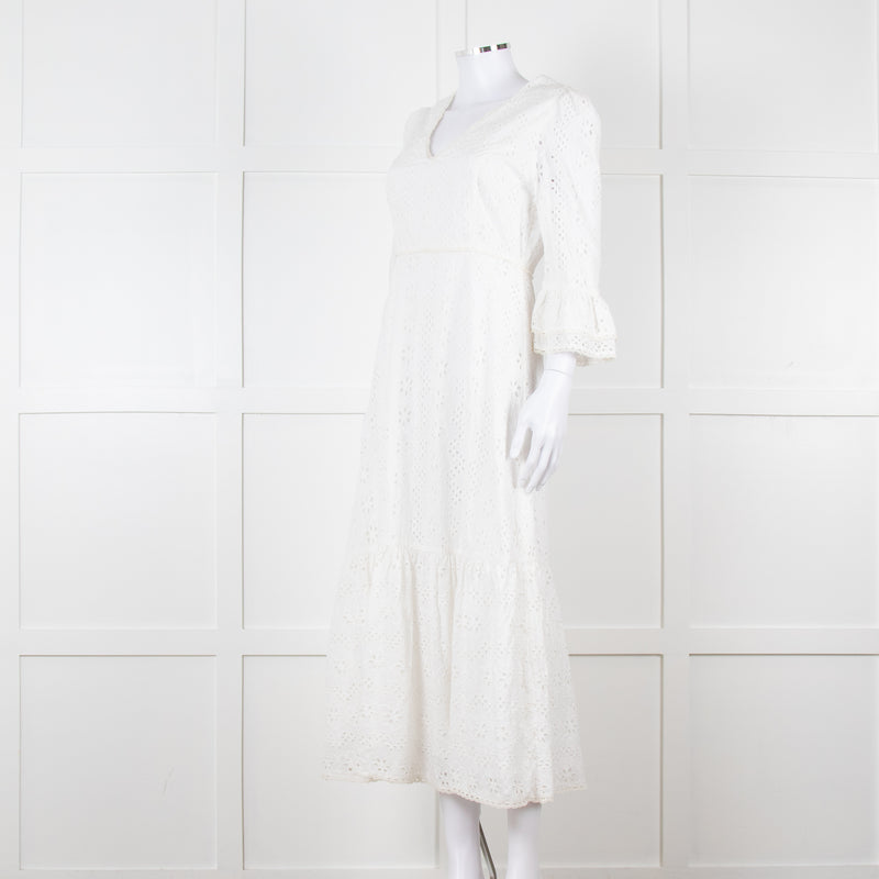Aspiga White Cotton Midi Dress