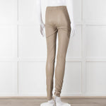 Joseph Beige Leather Stretchy Leggings