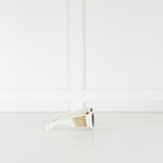 Nue Studio + Linda Farrow White Gold Crystals Oversized Sunglasses