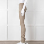Joseph Beige Leather Stretchy Leggings