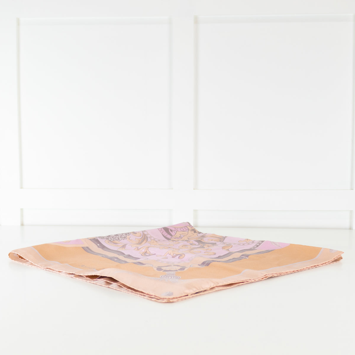 Aspinal Of London Pale Pink Beige Silk Square Scarf