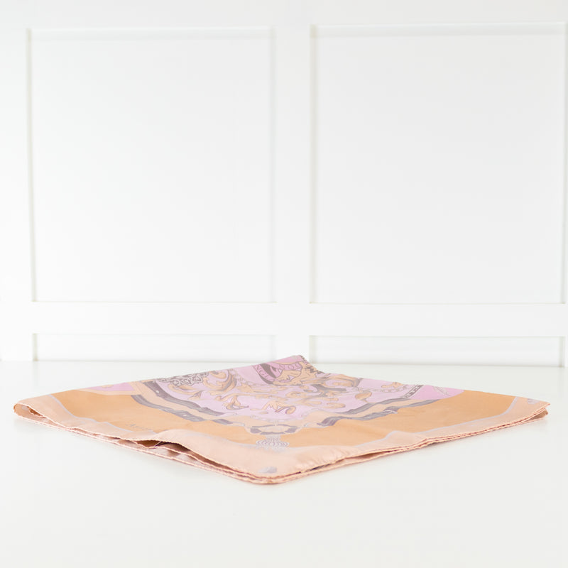 Aspinal Of London Pale Pink Beige Silk Square Scarf