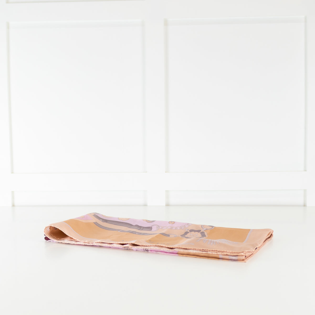 Aspinal Of London Pale Pink Beige Silk Square Scarf