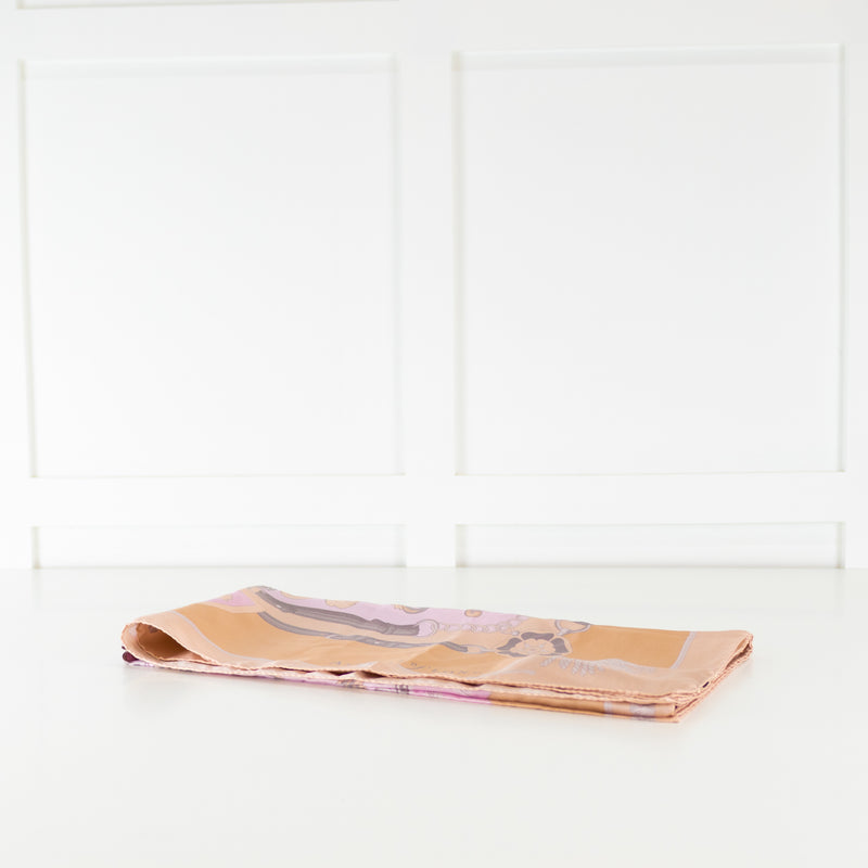 Aspinal Of London Pale Pink Beige Silk Square Scarf