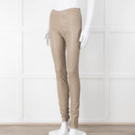 Joseph Beige Leather Stretchy Leggings