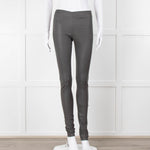 Joseph Grey Leather Stretchy Leggings
