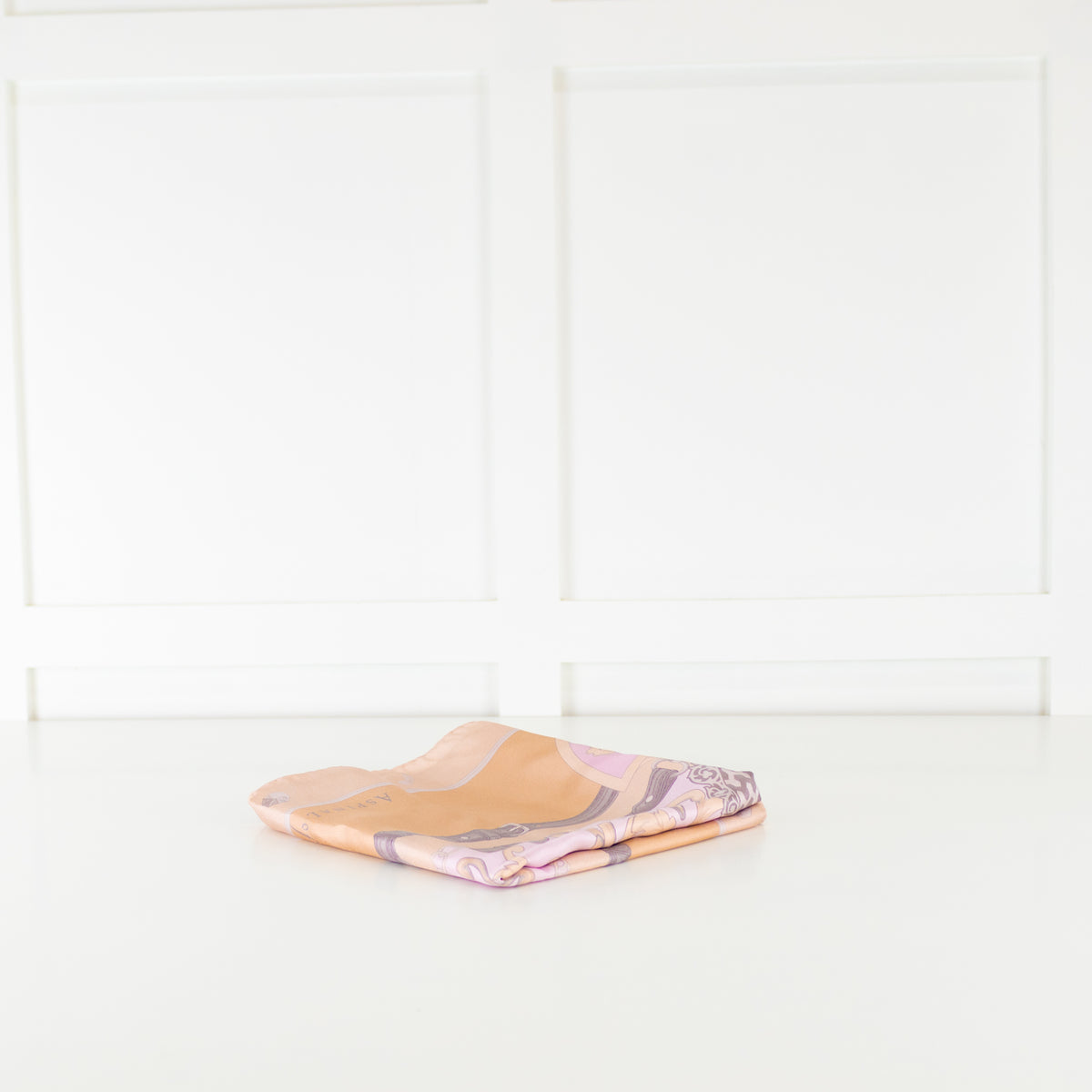 Aspinal Of London Pale Pink Beige Silk Square Scarf